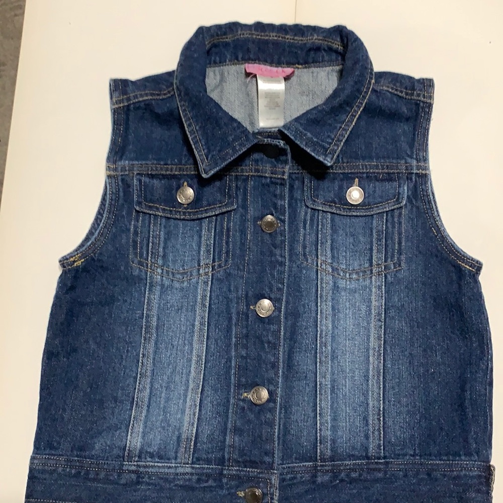 SWAK denim jean vest jacket. Sleeveless girls size 16